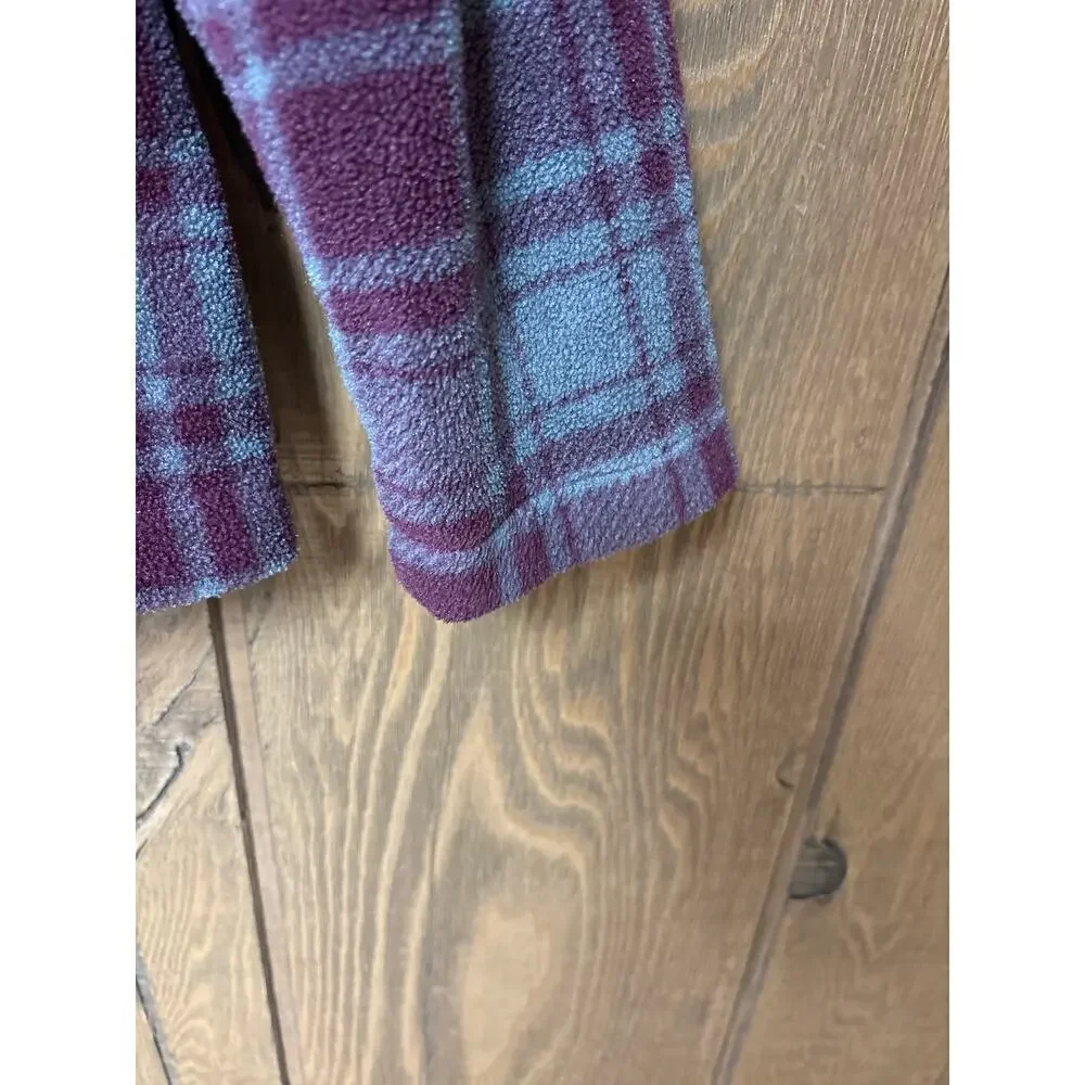 Natural Reflections Purple/Gray/Black Fleece 2 Pocket Academia Pea Coat Size L‎